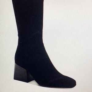 Aqua College Women’s Black Waterproof Tori Square toe Stacked Heel Zip-up